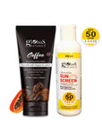 Summer Sizzle Set - Sunscreen Lotion SPF 50++ 100 ml & Coffee Face Wash 100g