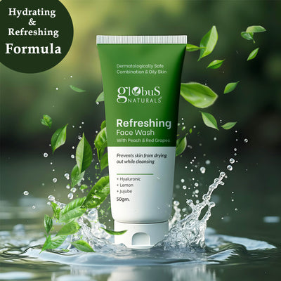 Refreshing Face Wash with Peach & Red Grapes for Oil Control & Glow | For Oily & Combination Skin | 50 gm