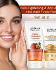 Globus Naturals Face Care Combo Set of 2- Kesar Chandan Face Wash 75gm and Multani Mitti Face Pack 50 gm