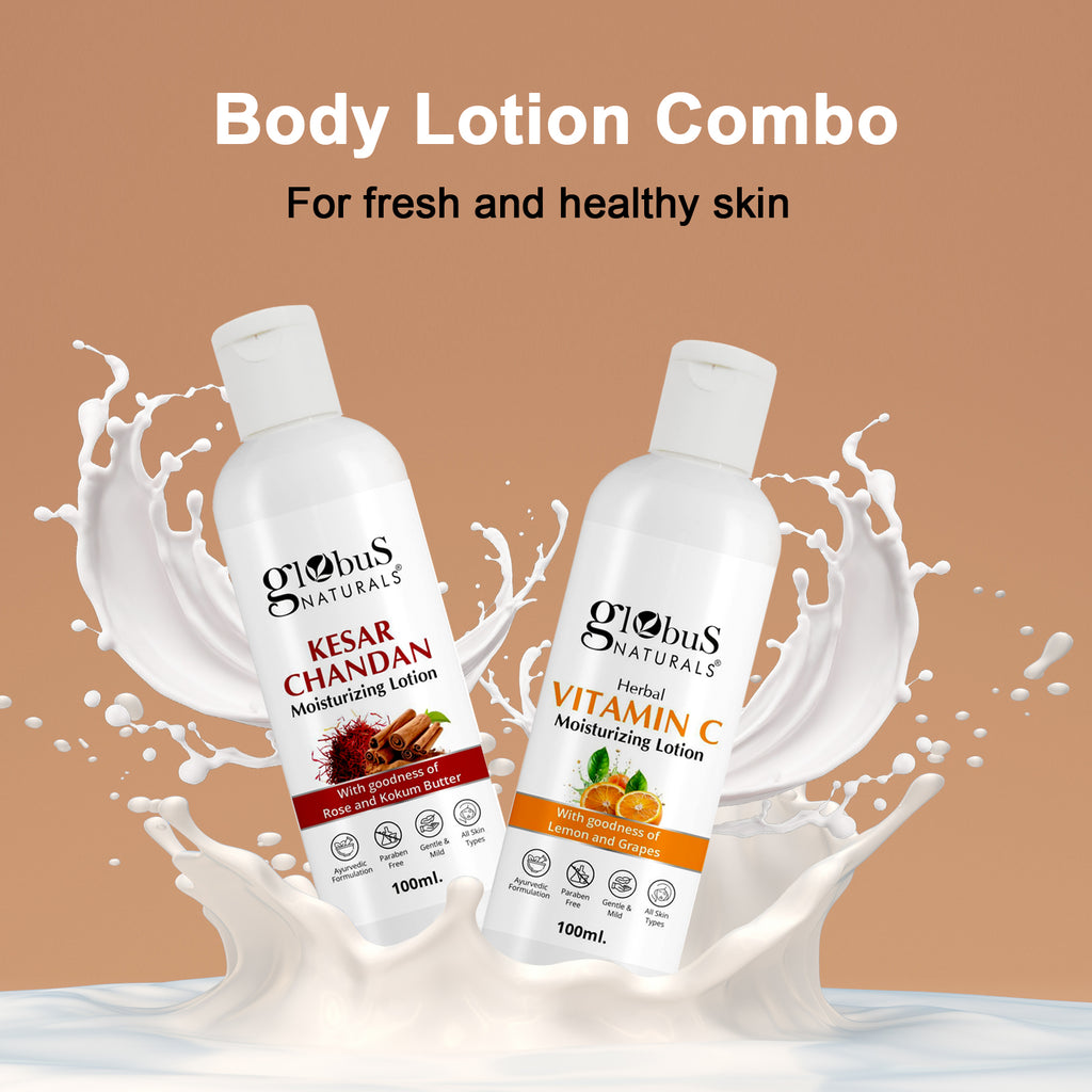 Body Lotion Combo Set of 2, Kesar Chandan & Vitamin C Body Lotion, 200ml