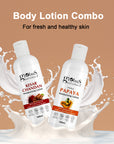 Body Lotion Combo Set of 2, Kesar Chandan & Papaya Body Lotion, 200ml