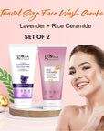 Globus Naturals Face Care Combo- Hydro Boost Lavender & Rice Ceramide Radiance, Face Wash Set of 2,  75 gm