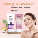 Globus Naturals Face Care Combo- Hydro Boost Lavender & Rice Ceramide Radiance, Face Wash Set of 2,  75 gm