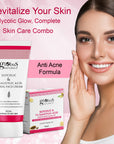 Globus Naturals Anti Acne Glycolic Face Care Combo- Face Cream 50gm, Facial Kit 40gm, Set of 2