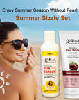 Globus Naturals Summer Sizzle Set - Sunscreen Lotion SPF 50++ 100 ml & Red Wine Face Wash 75 gm