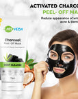 CareVeda Charcoal Peel Off Mask, Enriched with Vitamin E and Argan Oil,  Deep Cleanse, Natural Ingredients, Gentle & Mild, Toxin Free, Suitable For Normal to Oily Skin, 75gm