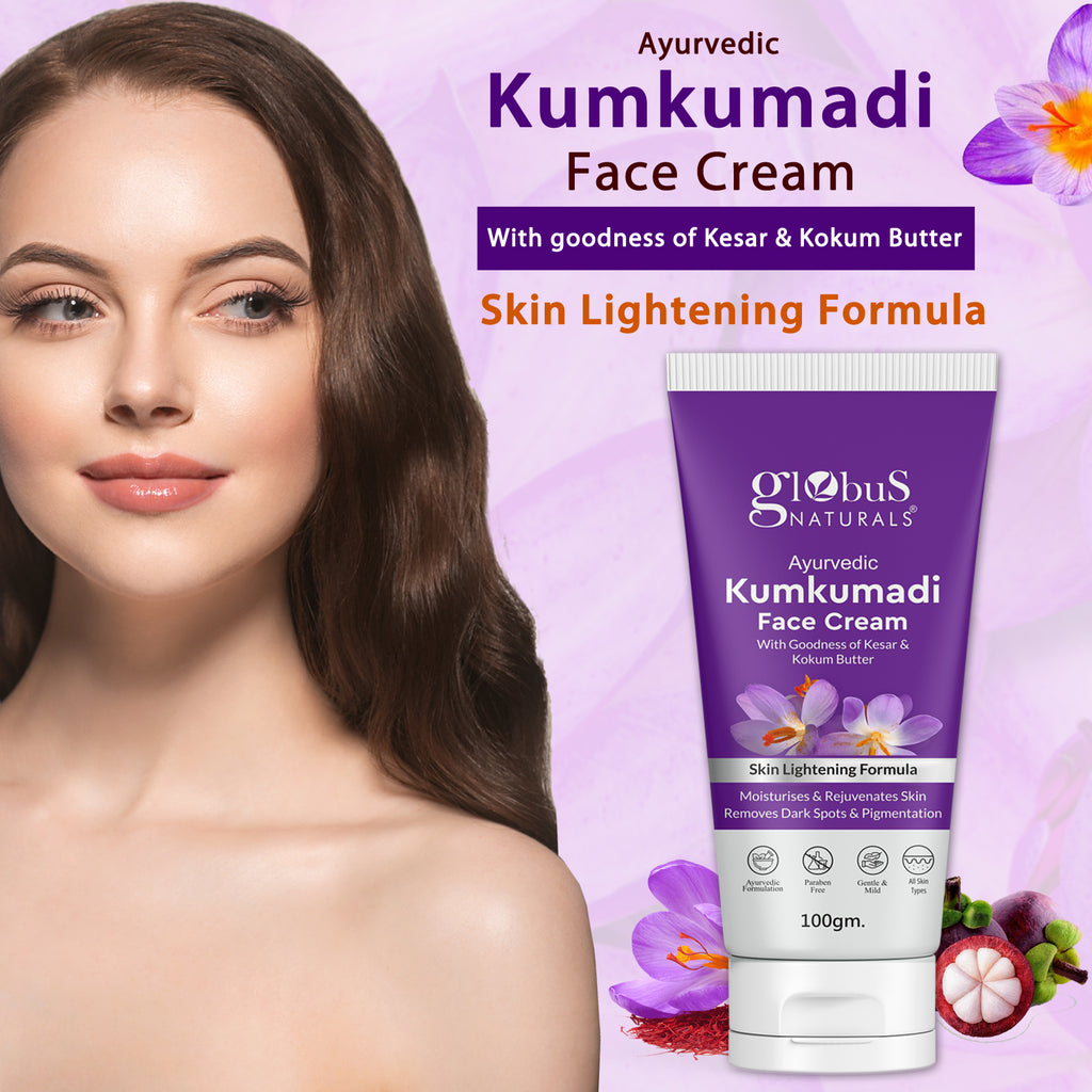 Ayurvedic Kumkumadi Skin Lightening Face Cream, Chemical Free, Cruelty Free, Suitable For All Skin Types, 100 gm