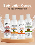 Body Lotion Combo Set of 4, Kesar Chandan, Vitamin C & Mix Fruit, Papaya Body Lotion, 400ml