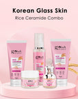 Rice Radiance Combo For Korean Glass Skin, Set of 5 - Face Wash, Face Serum, Face Toner, Face Scrub, Peel off Mask