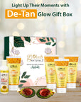 Globus Naturals De-Tan Diwali Glow Gift Box, Set of 5 - Face Wash 100 gm, Face Scrub 100 gm, Face Cream 100 gm, Face Pack 100 gm, & Sunscreen Lotion 100 ml"