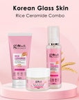 Rice Radiance Combo For Korean Glass Skin, Set of 3 - Face Wash, Face Scrub, Face Toner