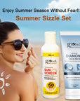 Globus Naturals Summer Sizzle Set - Sunscreen Lotion SPF 50++ 100 ml & Diamond Face Pack 100 gm