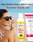 Globus Naturals Summer Sizzle Set - Sunscreen Lotion SPF 50++ 100 ml & Glycolic Face Pack 100 gm