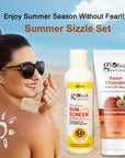 Globus Naturals Summer Sizzle Set - Sunscreen Lotion SPF 50++ 100 ml & Kesar Chandan Peel Off Mask 100 gm