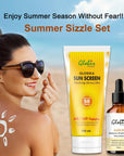 Globus Remedies Summer Sizzle Set - Glosika Sunscreen Lotion SPF 50++ 100 ml & Gold Face Serum 50 ml