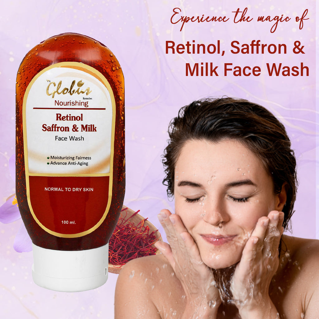 Globus Instant Glow Face wash with Retinol Saffron and Milk 100 ml