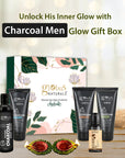 Globus Naturals Charcoal Men Diwali Glow Gift Box (big) Set of 5 - Face wash 100 gm, Face scrub 100 gm, Peel Off Mask 100 gm, Beard oil 50 ml, Body wash 200 ml "