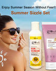 Summer Sizzle Set - Sunscreen Lotion SPF 50++ 100 ml & Rice Ceramide Face Wash 75 gm