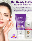 Globus Naturals Velvet Glow Body Care Combo Daily Moisturizing Body Lotion & Kumkumadi Face Cream