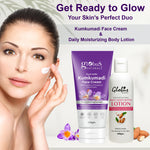 Globus Naturals Velvet Glow Body Care Combo Daily Moisturizing Body Lotion & Kumkumadi Face Cream