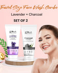 Globus Naturals Face Care Combo- Hydro Boost Lavender, Anti Pollution Charcoal, Face Wash Set of 2,  75 gm