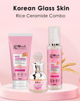 Rice Radiance Combo For Korean Glass Skin, Set of 3 Face Wash, Face Serum, Face Toner