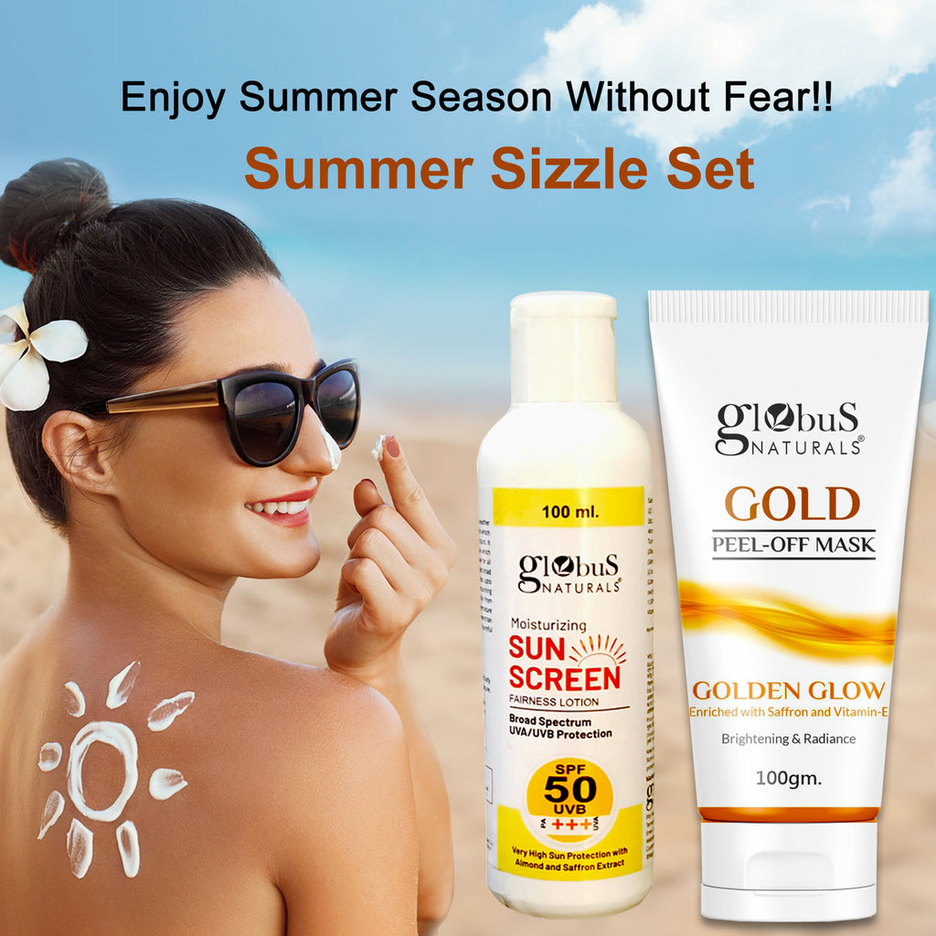 Summer Sizzle Set - Sunscreen Lotion SPF 50++ 100 ml & Gold Peel Off Mask 100 gm