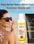 Globus Naturals Summer Sizzle Set - Sunscreen Lotion SPF 50++ 100 ml & Charcoal Peel Off Mask 100 gm