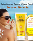 Globus Remedies Summer Sizzle Set - Glosika Sunscreen Lotion SPF 50++ 100 ml & Vitamin C & Hyaluronic Acid Face Wash 100 ml