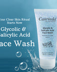 CareVeda Glycolic & 1% Salicylic Acid Face Wash for Acne & Oil Control 100ml