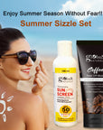 Globus Naturals Summer Sizzle Set - Sunscreen Lotion SPF 50++ 100 ml & Coffee Peel Off Mask 100 gm