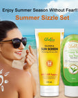 Summer Sizzle Set - Glosika Sunscreen Lotion & Green Tea & Tea Tree Face Wash