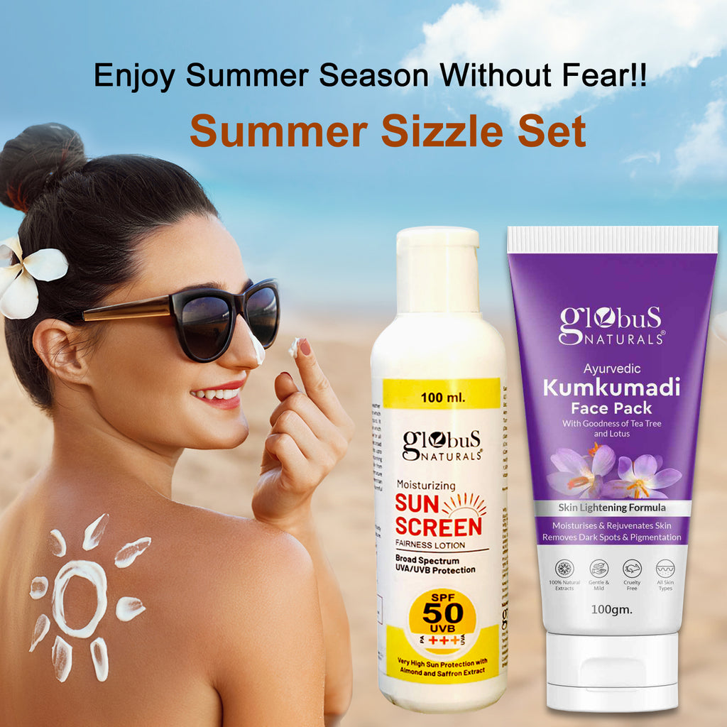 Summer Sizzle Set - Sunscreen Lotion SPF 50++ 100 ml & Kumkumadi Face Pack 100 gm