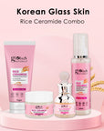 Rice Radiance Combo For Korean Glass Skin, Set of 4 - Face Wash, Face Cream, Face Serum, Face Toner