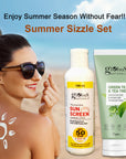 Globus Naturals Summer Sizzle Set - Sunscreen Lotion SPF 50++ 100 ml & Green Tea & Tea Tree Face Wash 75 gm