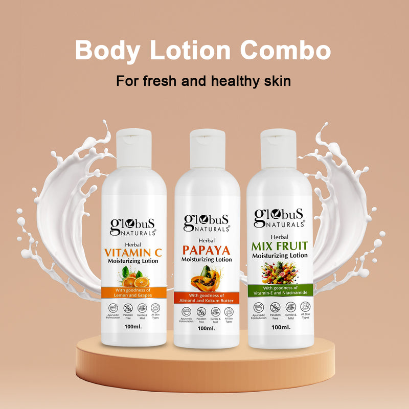 Body Lotion Combo Set of 3, Vitamin C & Mix Fruit, Papaya Body Lotion, 300ml