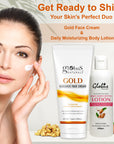 Globus Naturals Creamy Dream Body Care Combo Daily Moisturizing Body Lotion & Gold Face Cream