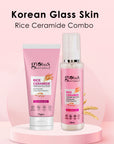 Rice Ceramide Combo For Korean Glass Skin, Set of 2, Face wash & Face Toner