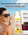 Globus Naturals Summer Sizzle Set - Sunscreen Lotion SPF 50++ 100 ml & Mulberry Face Wash 75 gm