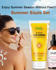 Globus Remedies Summer Sizzle Set - Glosika Sunscreen Lotion SPF 50++ 100 ml & Glycolic Face Serum 50 ml