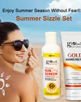 Globus Naturals Summer Sizzle Set - Sunscreen Lotion SPF 50++ 100 ml & Gold Face Pack 100 gm