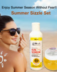 Globus Naturals Summer Sizzle Set - Sunscreen Lotion SPF 50++ 100 ml & Kesar Chandan Face Gel 100 gm