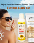 Globus Naturals Summer Sizzle Set - Sunscreen Lotion SPF 50++ 100 ml & Multani Mitti Face Pack 100 gm