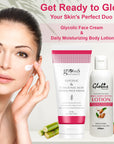 Globus Naturals Silk Touch Body Care Combo Daily Moisturizing Body Lotion & Glycolic Face Cream