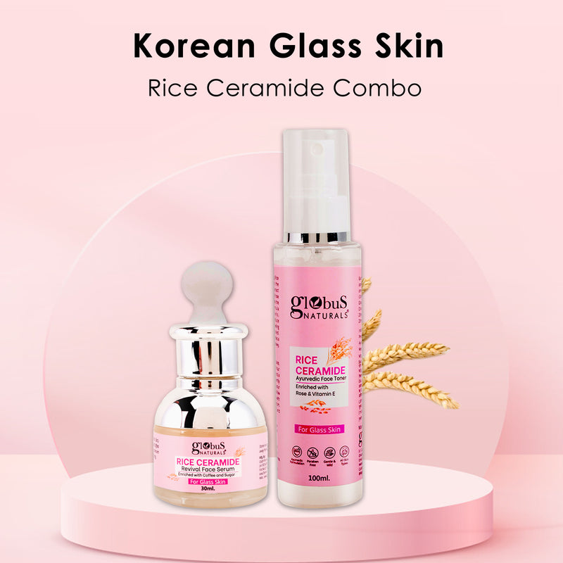 Rice Radiance Combo For Korean Glass Skin, Set of 2 - Face Serum, Face Toner