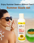 Summer Sizzle Set - Sunscreen Lotion SPF 50++ 100 ml & Aloe Vera Neem Face Gel 100 gm