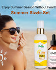 Globus Remedies Summer Sizzle Set - Sunscreen Lotion SPF 50++ 100 ml & Glycolic Face Serum 50 ml