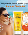 Globus Remedies Summer Sizzle Set - Glosika Sunscreen Lotion SPF 50++ 100 ml & Papaya Face Wash 100 ml