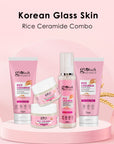 Ceramide Glow Rice Radiance Combo For Korean  Glass Skin, Set of 5 - Face Wash, Face Cream, Face Toner, Face Scrub, Peel off Mask