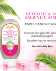 Glycolic & Salicylic acid Pimple clear Face wash, 100 ml